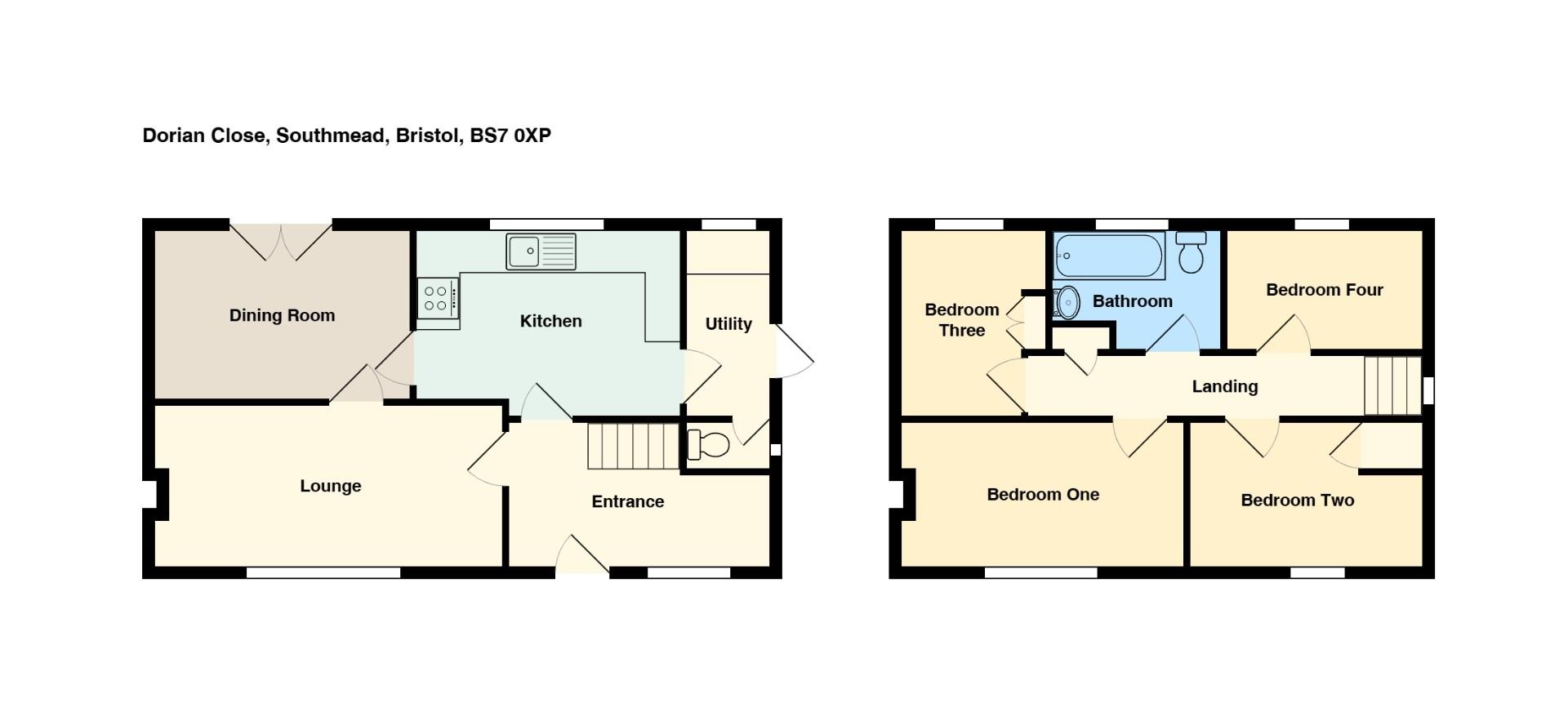 Floorplan for Dorian Close, Bristol